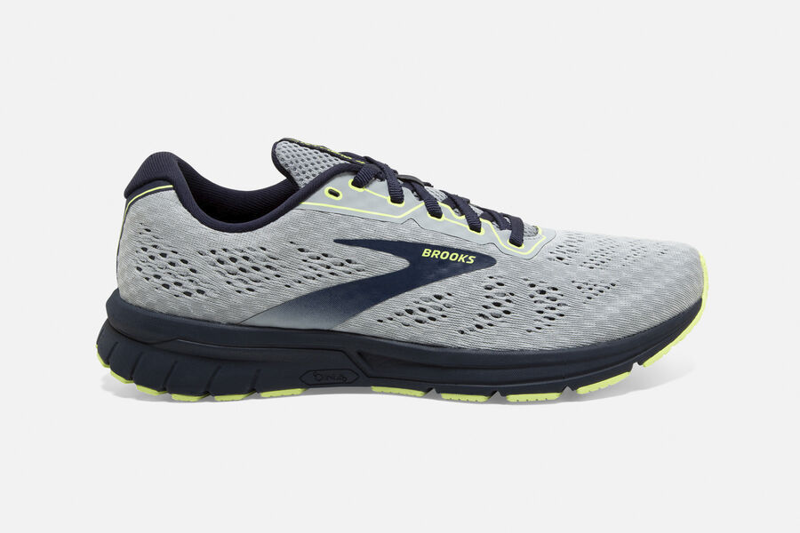 Mens Brooks Anthem 4 Road Shoes Quarry/Navy/Sunny Lime | 983570-XYV